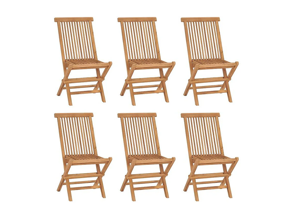 Chaises pliables de jardin 6 pcs Bois de teck solide