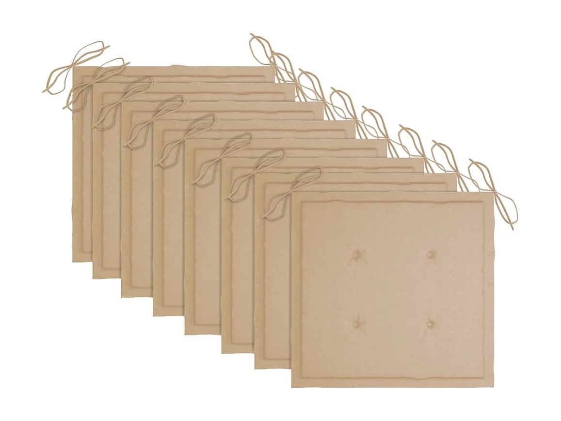 Chaises de jardin 8 pcs avec coussins Bois de teck massif 28