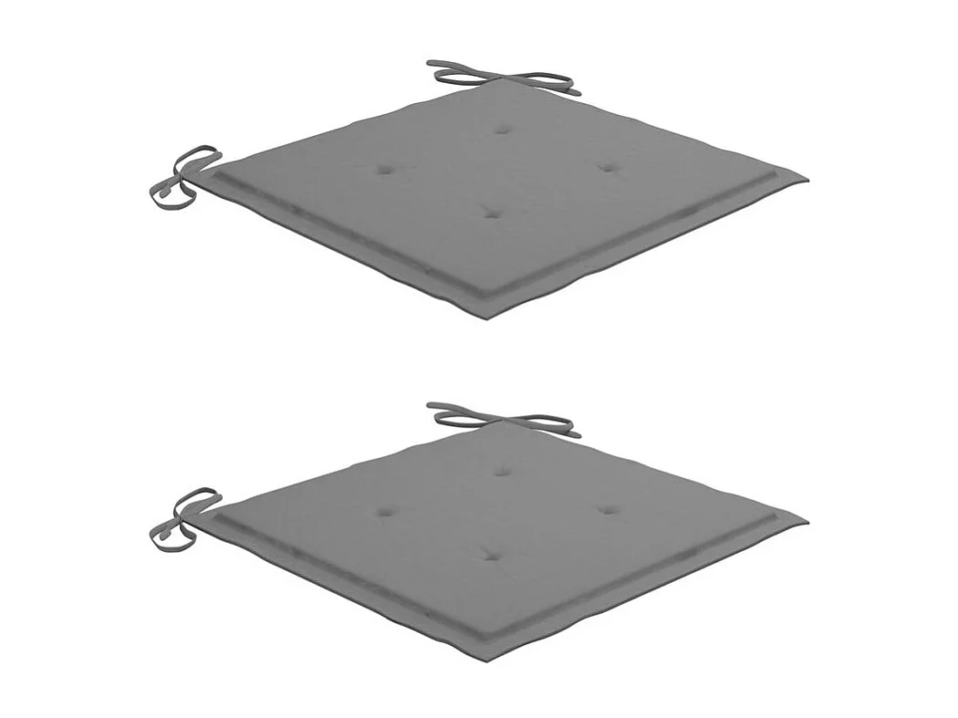 Chaises de jardin avec coussins lot de 2 Acacia solide et acier