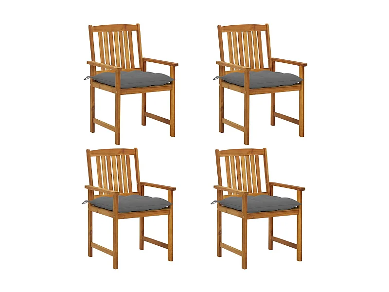 Chaises de metteur en scène avec coussins 4 pcs Acacia massif 21