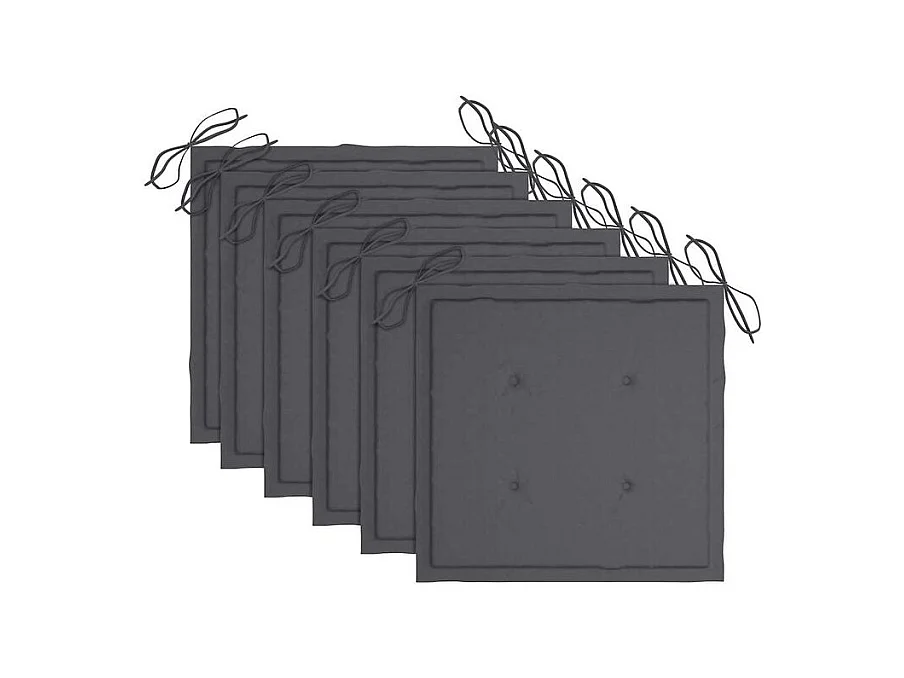 Chaises de jardin lot de 6 avec coussins Bois d'acacia solide