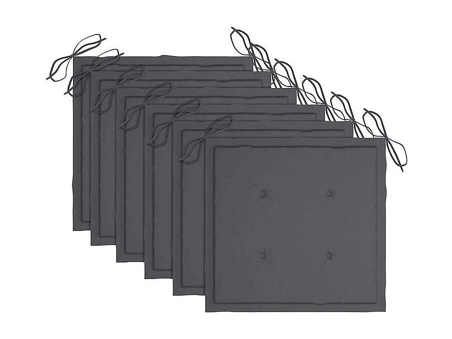Chaises de jardin lot de 6 avec coussins Bois d'acacia solide