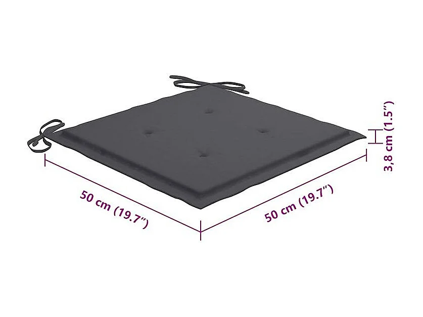 Chaises de jardin lot de 6 avec coussins Bois d'acacia solide