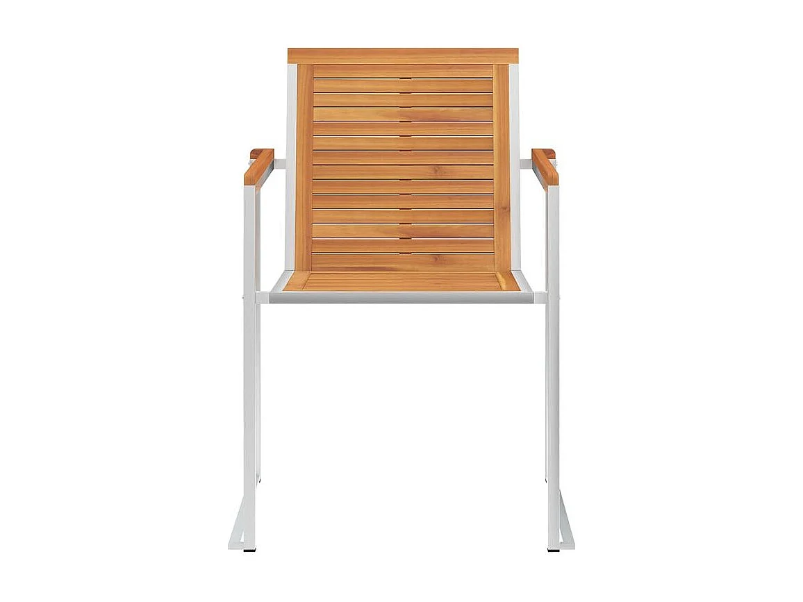 Chaises de jardin lot de 8 avec coussins Bois d'acacia solide