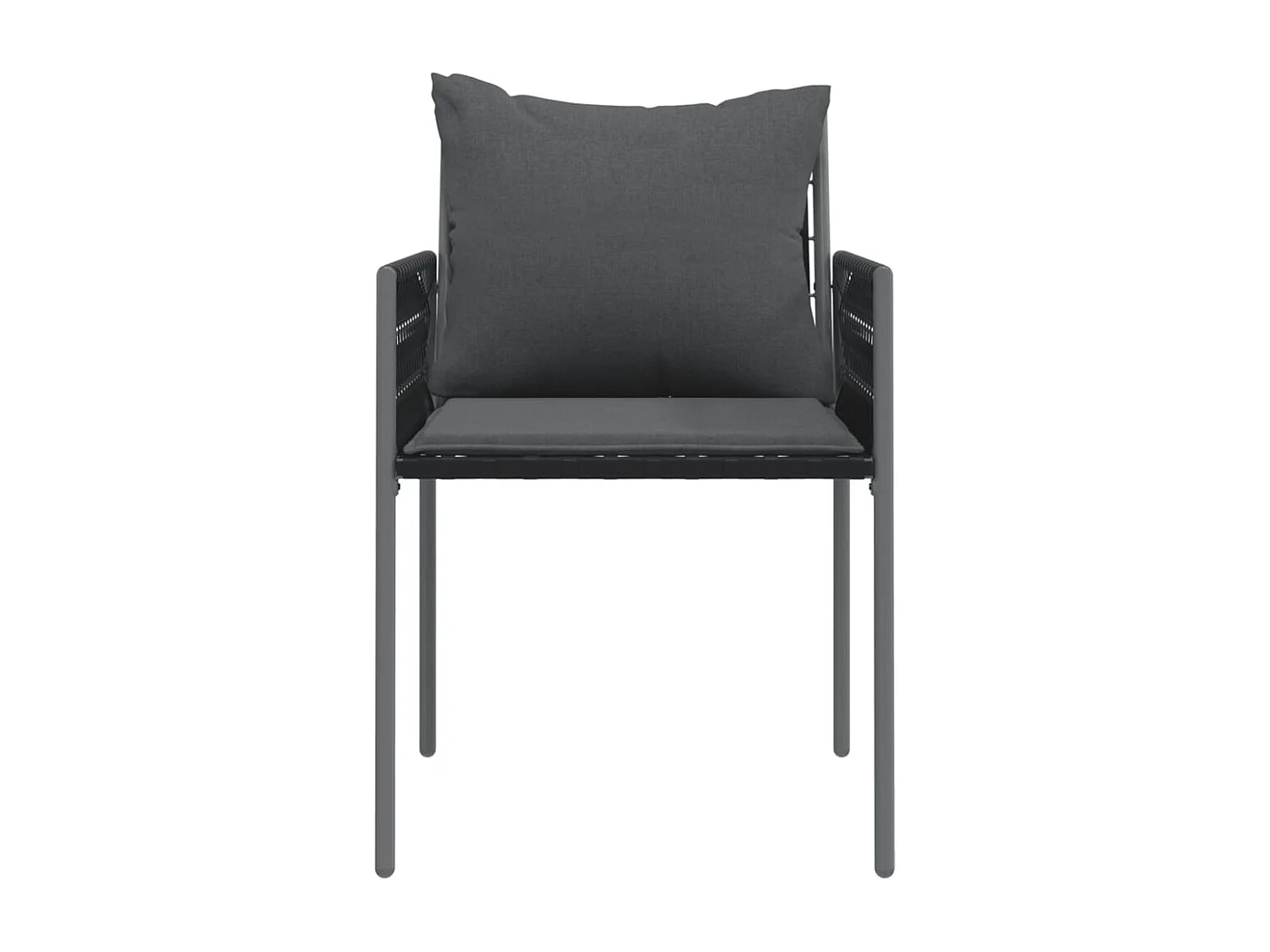 Chaises de jardin avec coussins lot de 6 noir 54x61x83 rotin