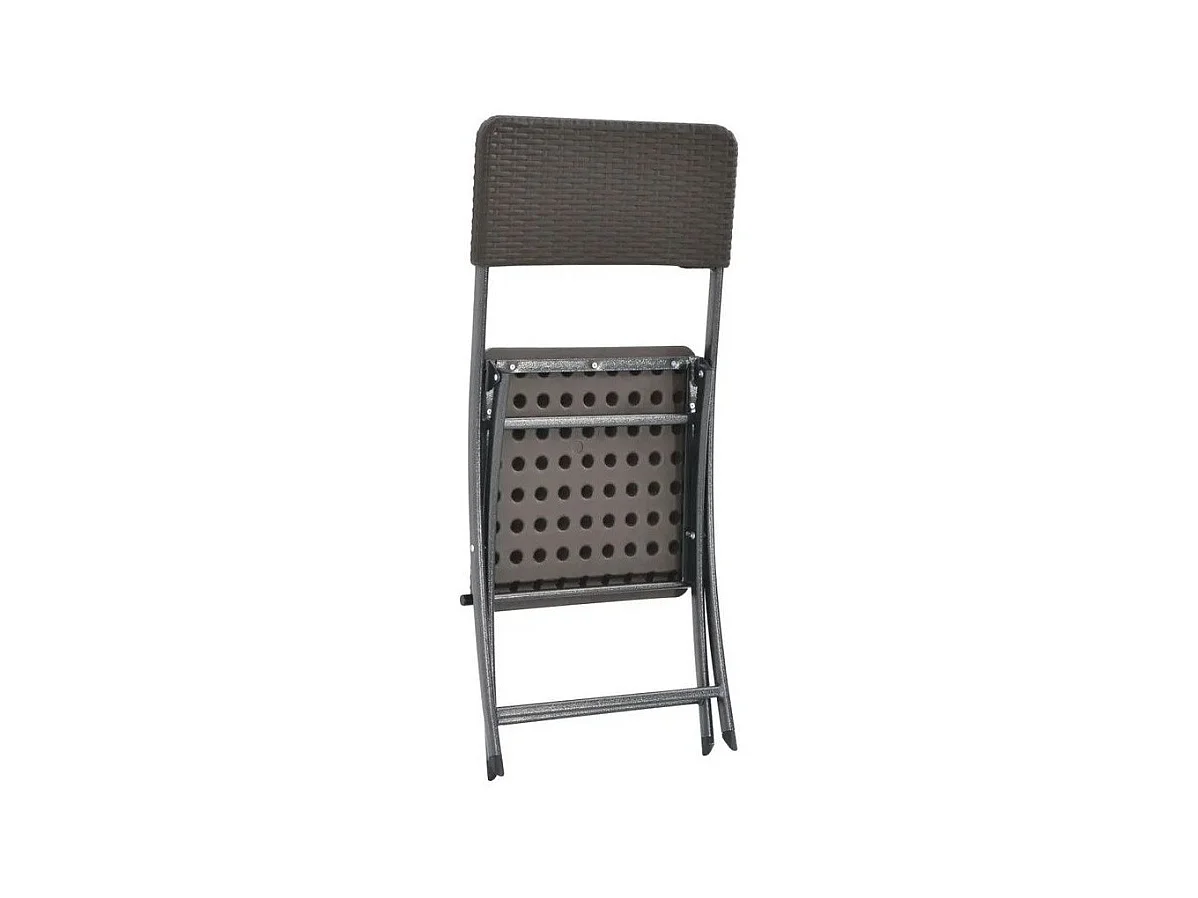 Chaise de jardin polyéthylène noir et métal Nesly - Lot de 2