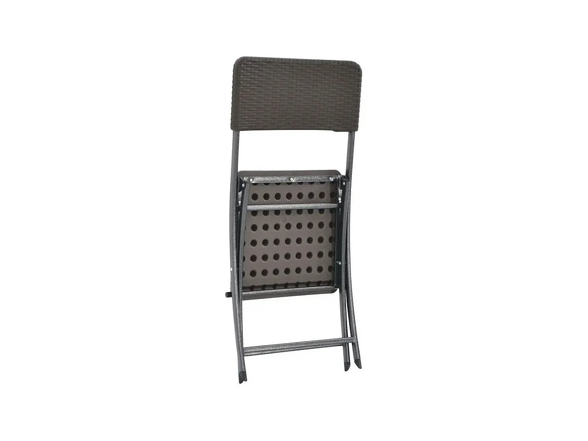 Chaise de jardin polyéthylène noir et métal Nesly - Lot de 2