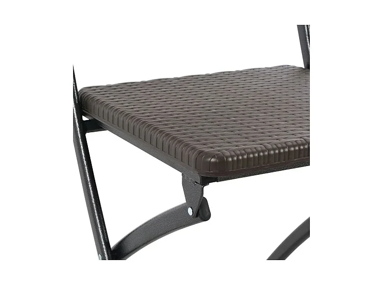 Chaise de jardin polyéthylène noir et métal Nesly - Lot de 2