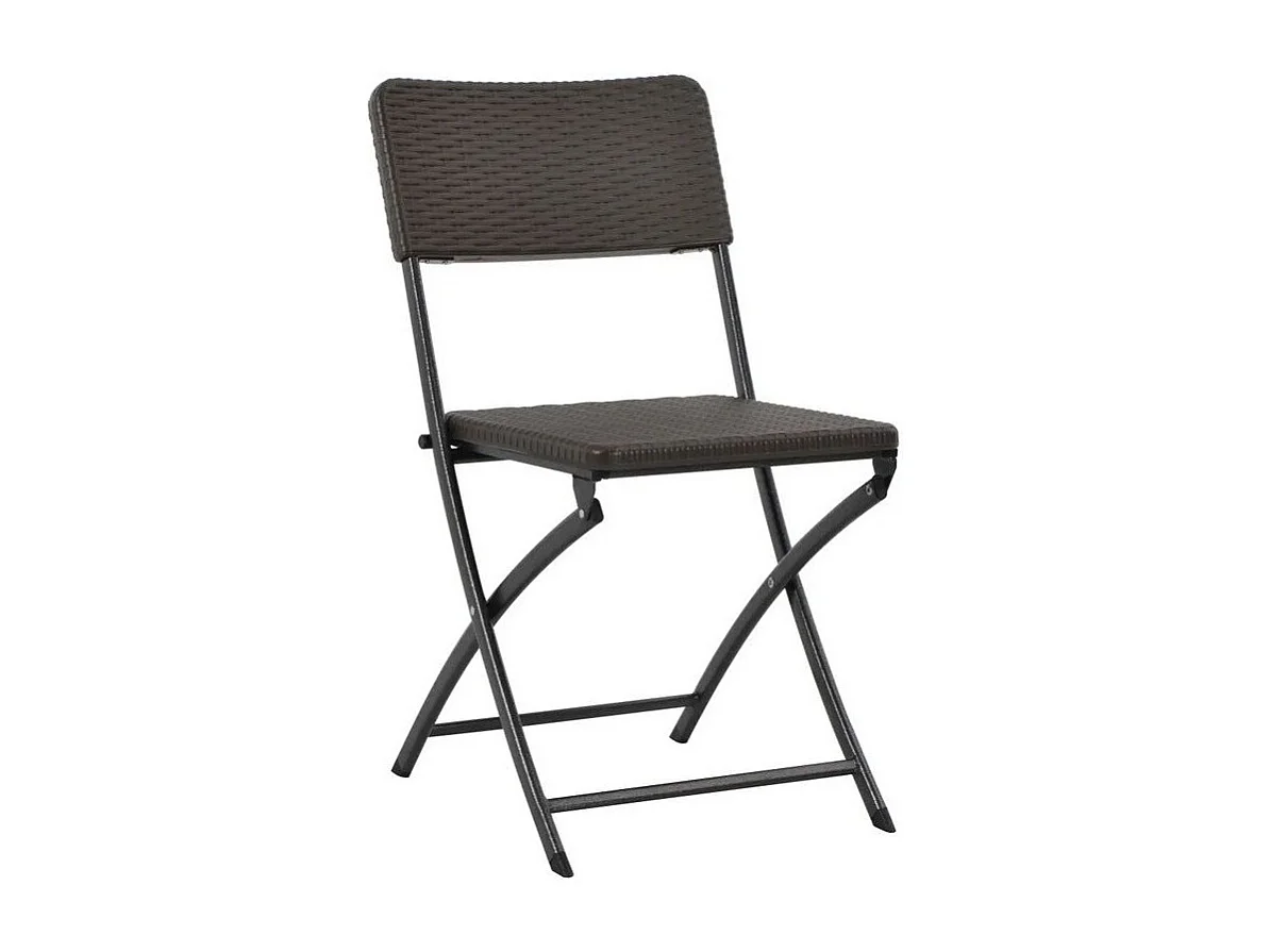 Chaise de jardin polyéthylène noir et métal Nesly - Lot de 2