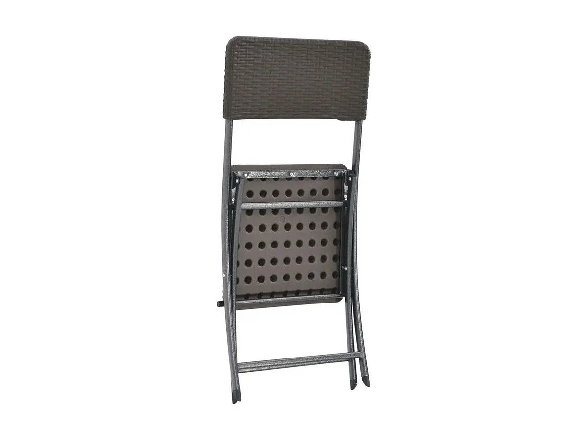 Chaise de jardin polyéthylène noir et métal Nesly - Lot de 2