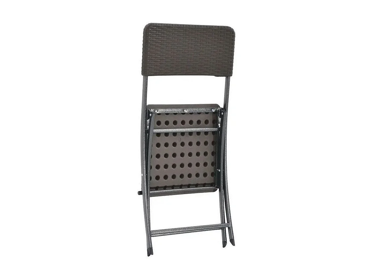 Chaise de jardin polyéthylène noir et métal Nesly - Lot de 2