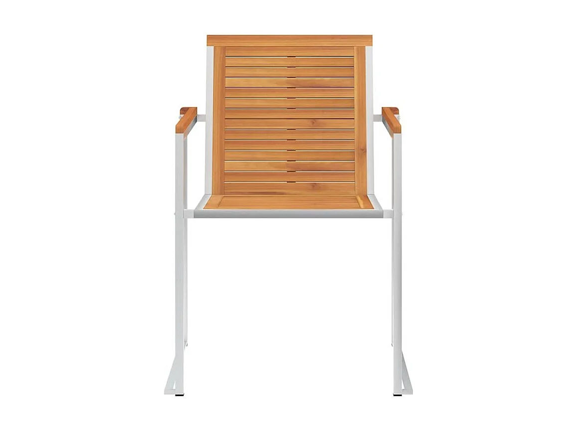 Chaises de jardin lot de 4 avec coussins Bois d'acacia massif