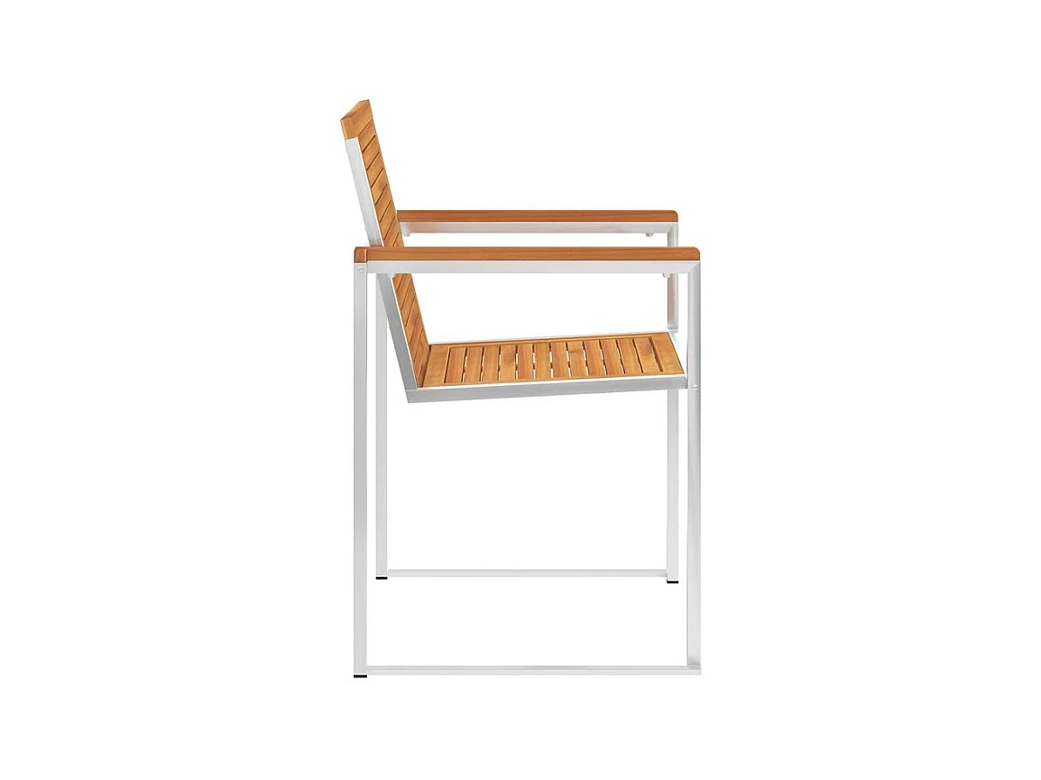 Chaises de jardin lot de 4 Bois d'acacia solide et inox