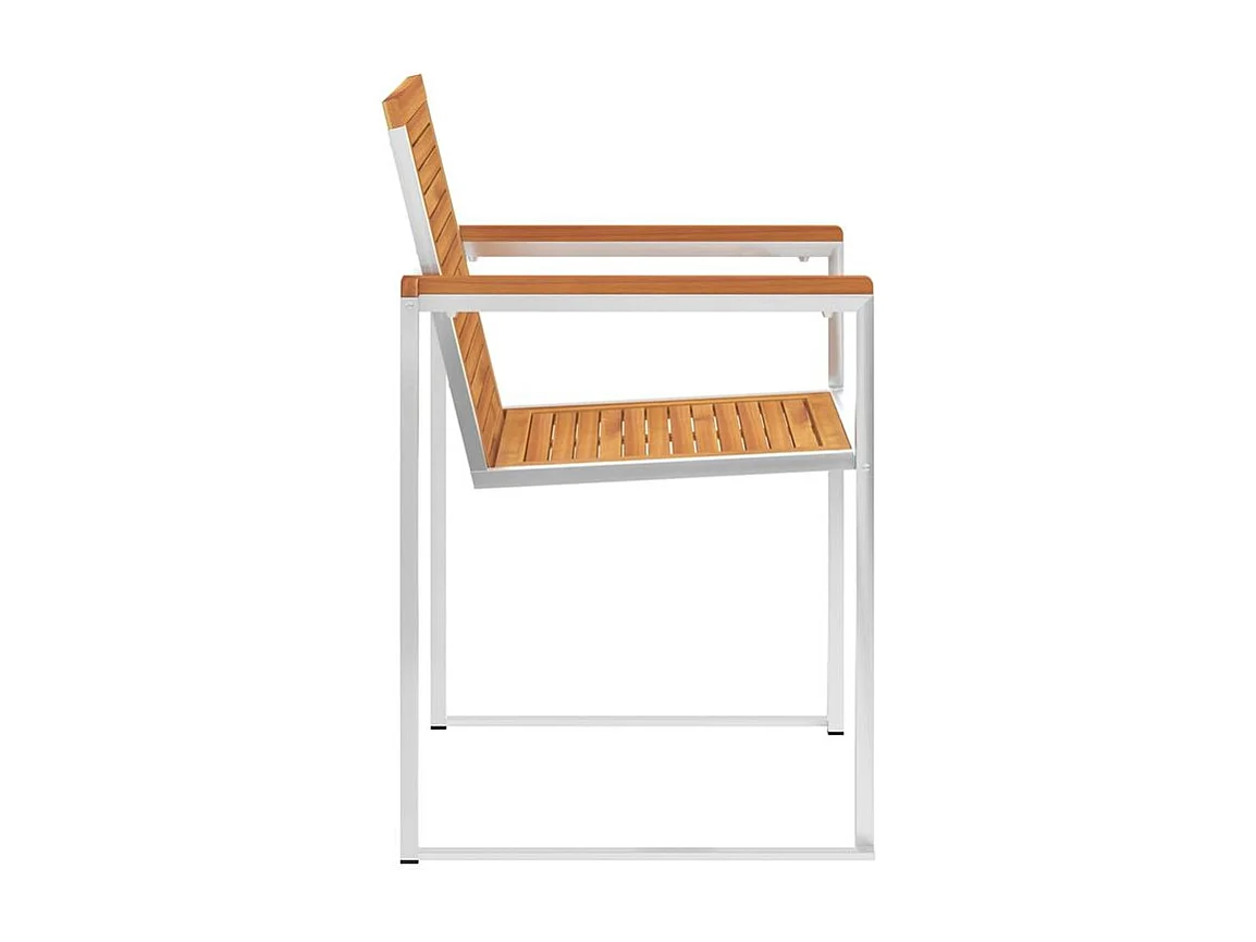 Chaises de jardin lot de 4 Bois d'acacia solide et inox