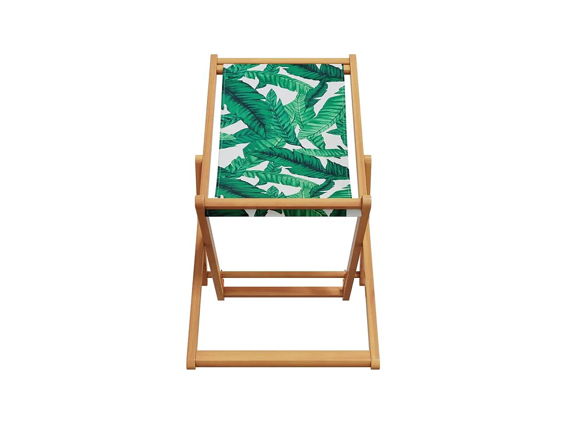 Chaises de plage pliantes lot de 2 tissu et bois massif
