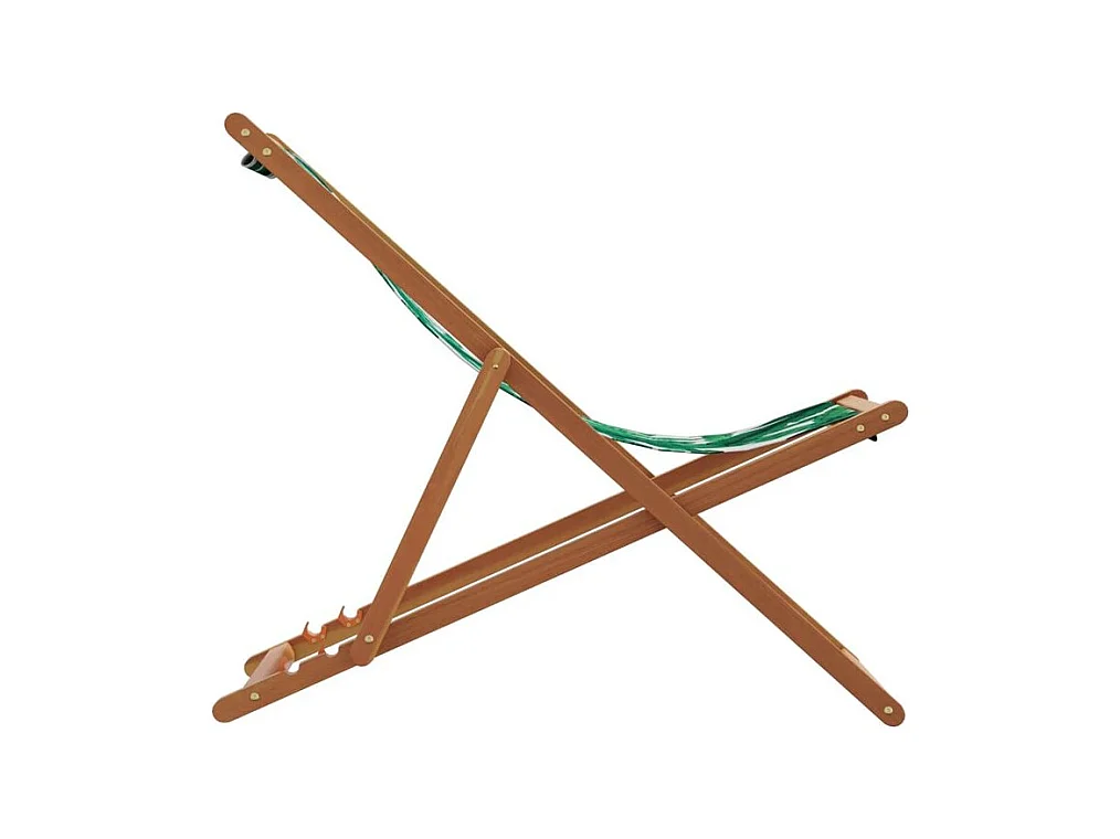Chaises de plage pliantes lot de 2 tissu et bois massif