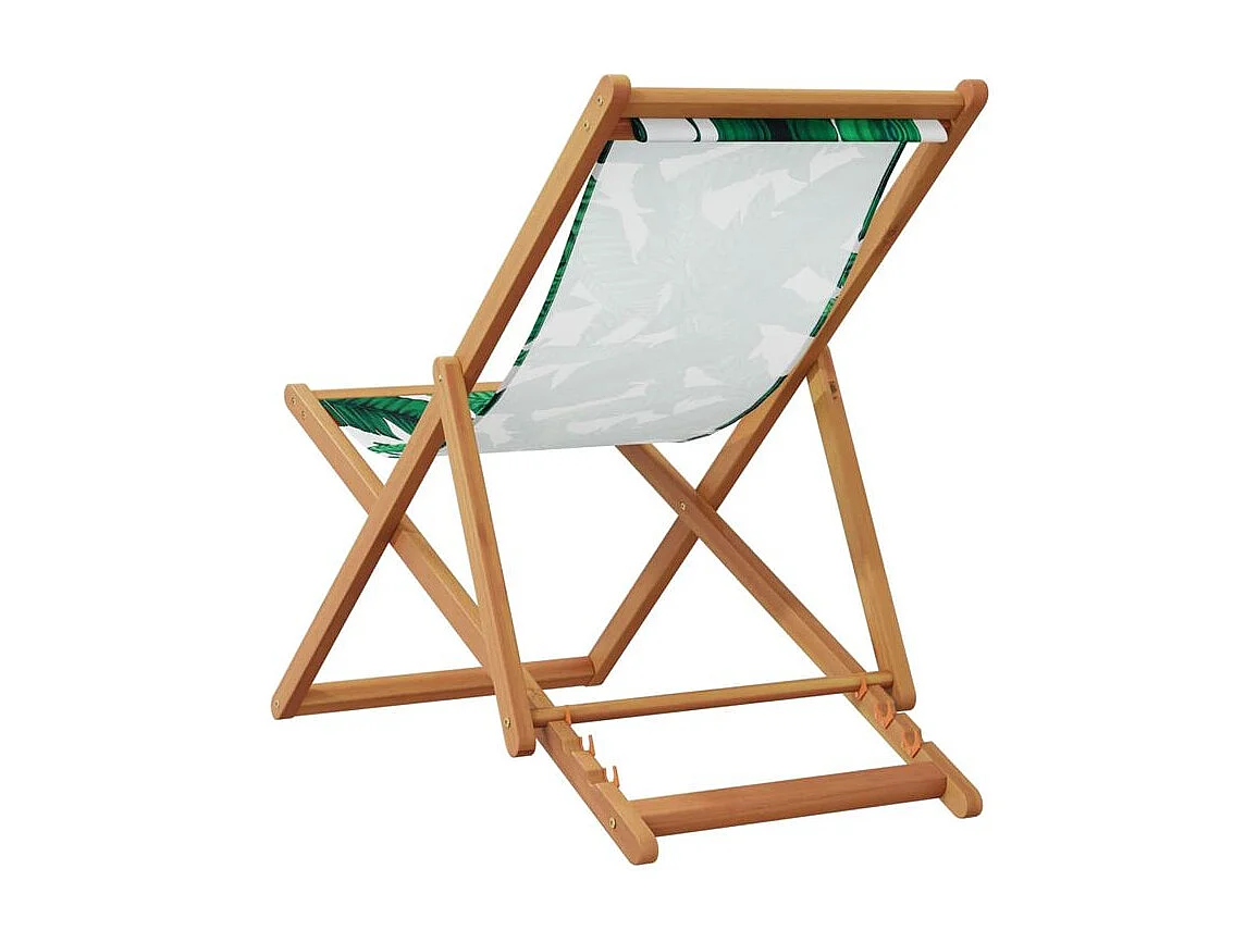 Chaises de plage pliantes lot de 2 tissu et bois massif