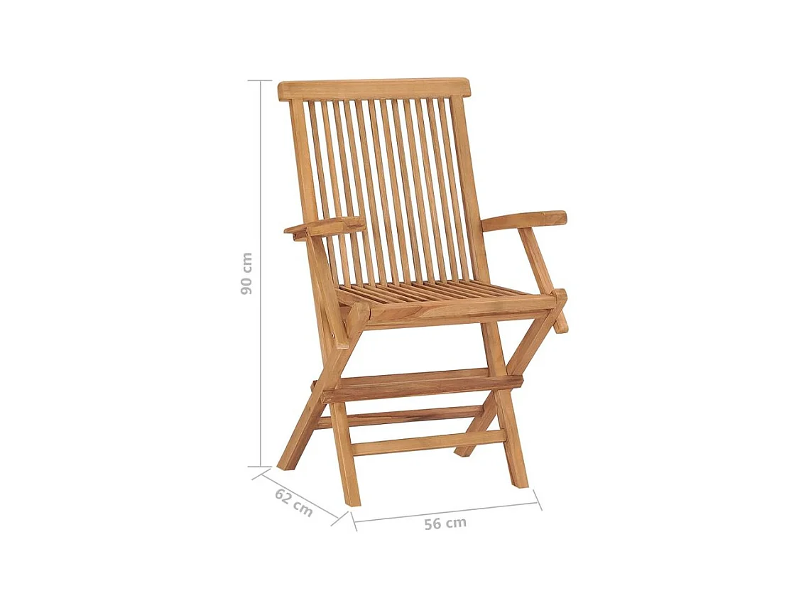 Chaises pliables de jardin 8 pcs Bois de teck solide