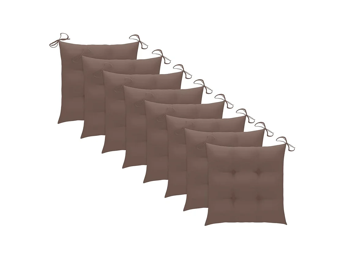 Chaises de jardin 8 pcs avec coussins Bois d'acacia solide 10