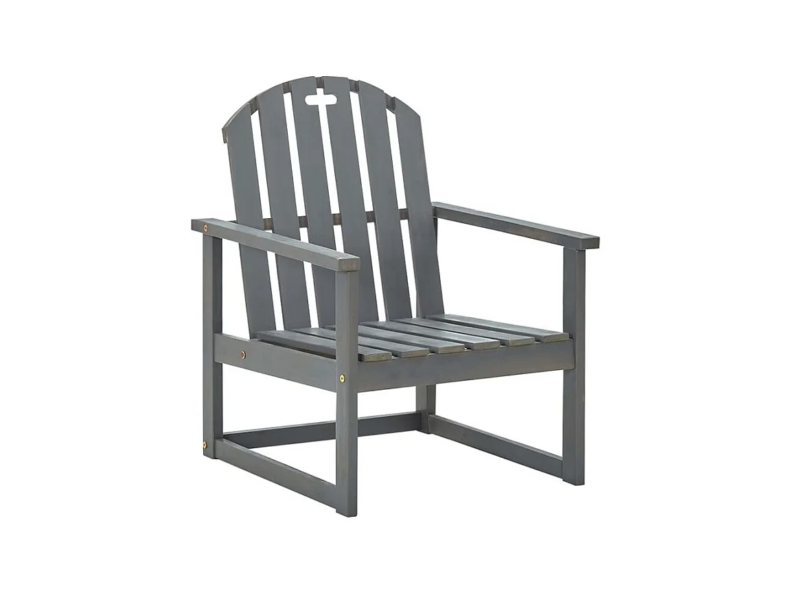 Chaises de jardin 2 pcs Gris Bois d'acacia solide
