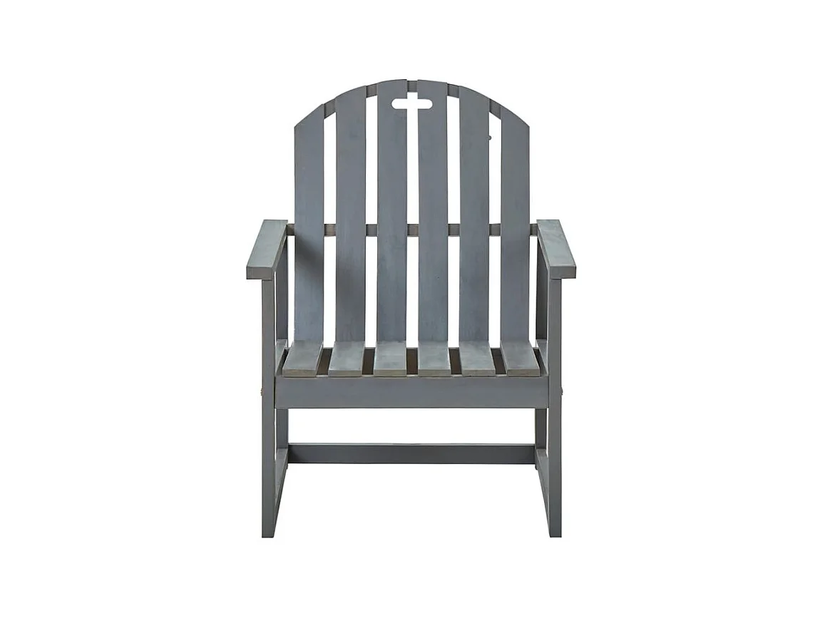Chaises de jardin 2 pcs Gris Bois d'acacia solide