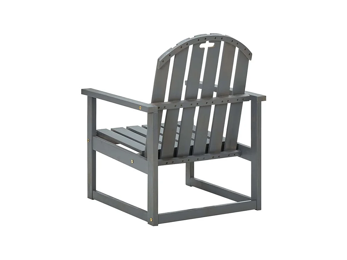 Chaises de jardin 2 pcs Gris Bois d'acacia solide