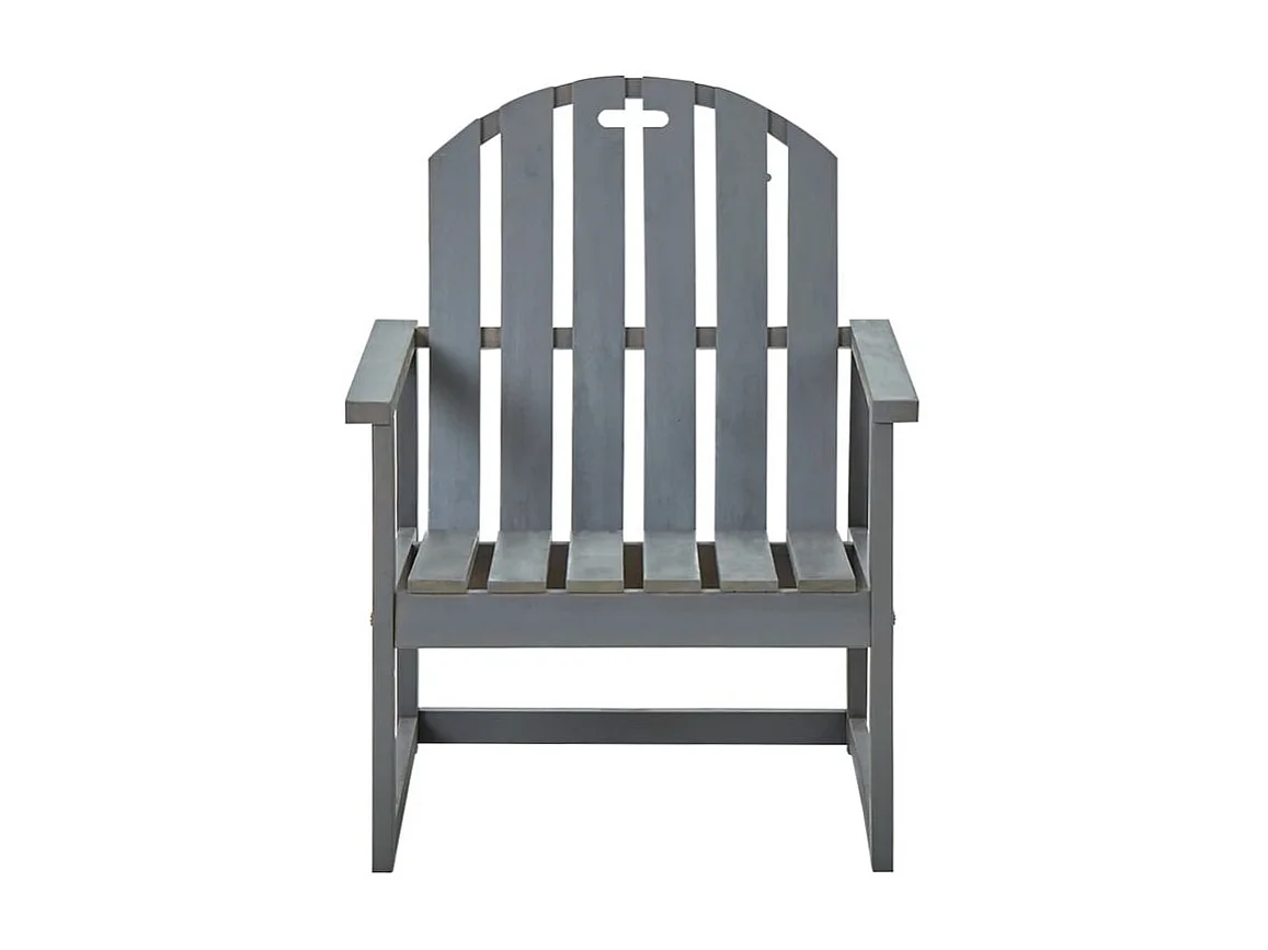 Chaises de jardin 2 pcs Gris Bois d'acacia solide