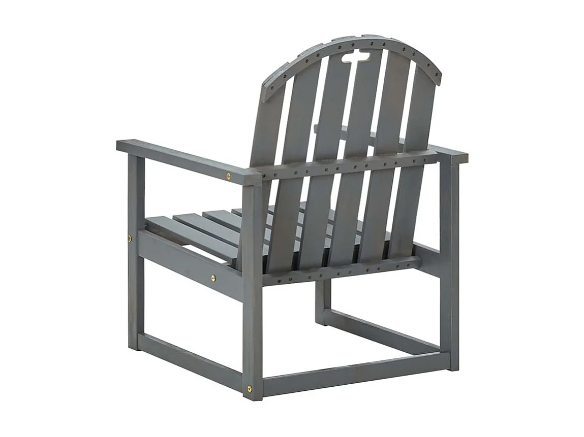 Chaises de jardin 2 pcs Gris Bois d'acacia solide