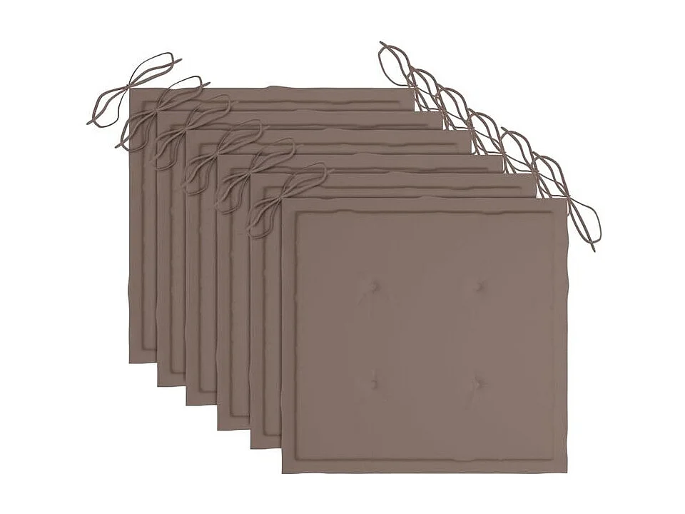 Chaises de jardin lot de 6 avec coussins Bois d'acacia solide