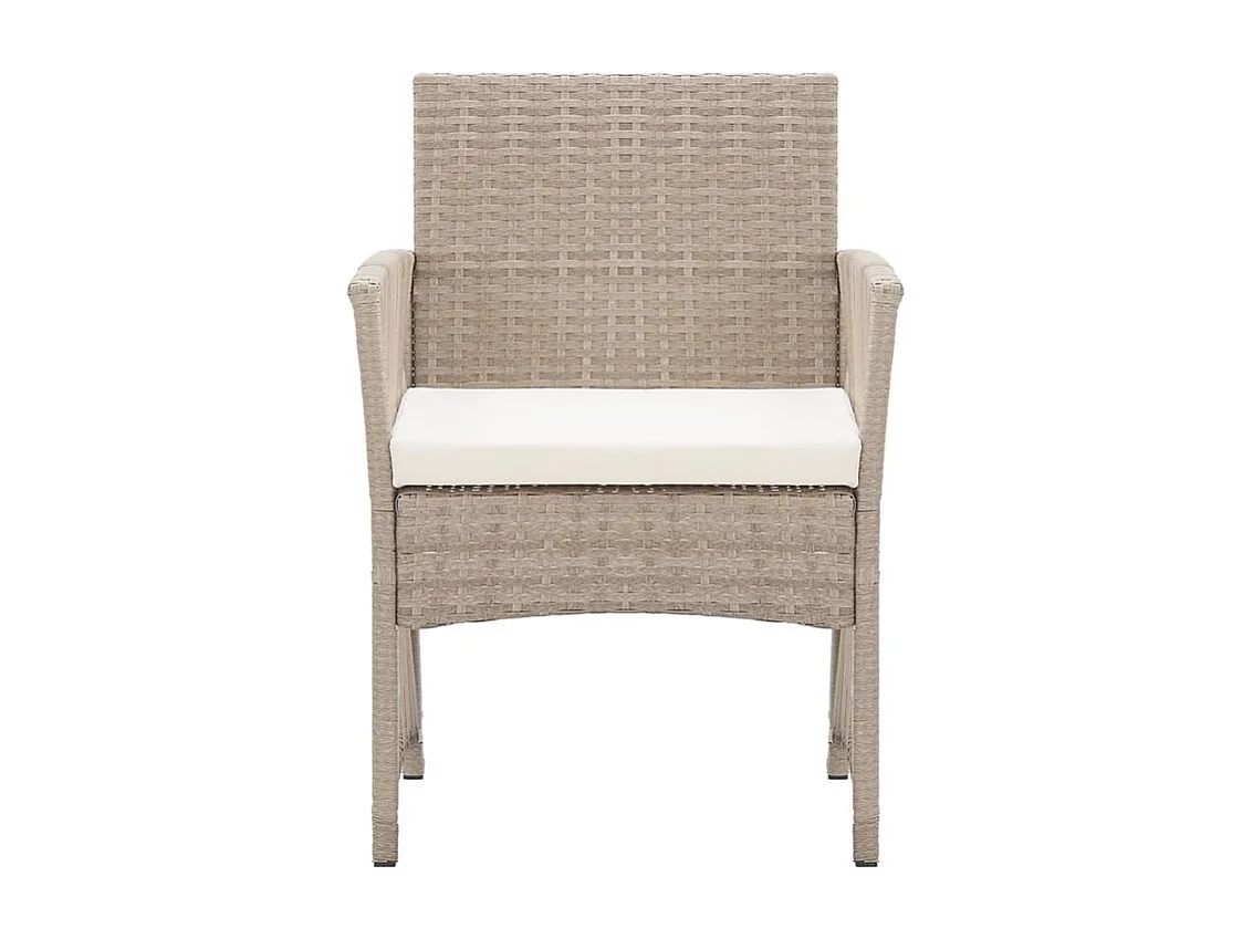Fauteuils de jardin avec coussins 2 pcs Beige Résine tressée
