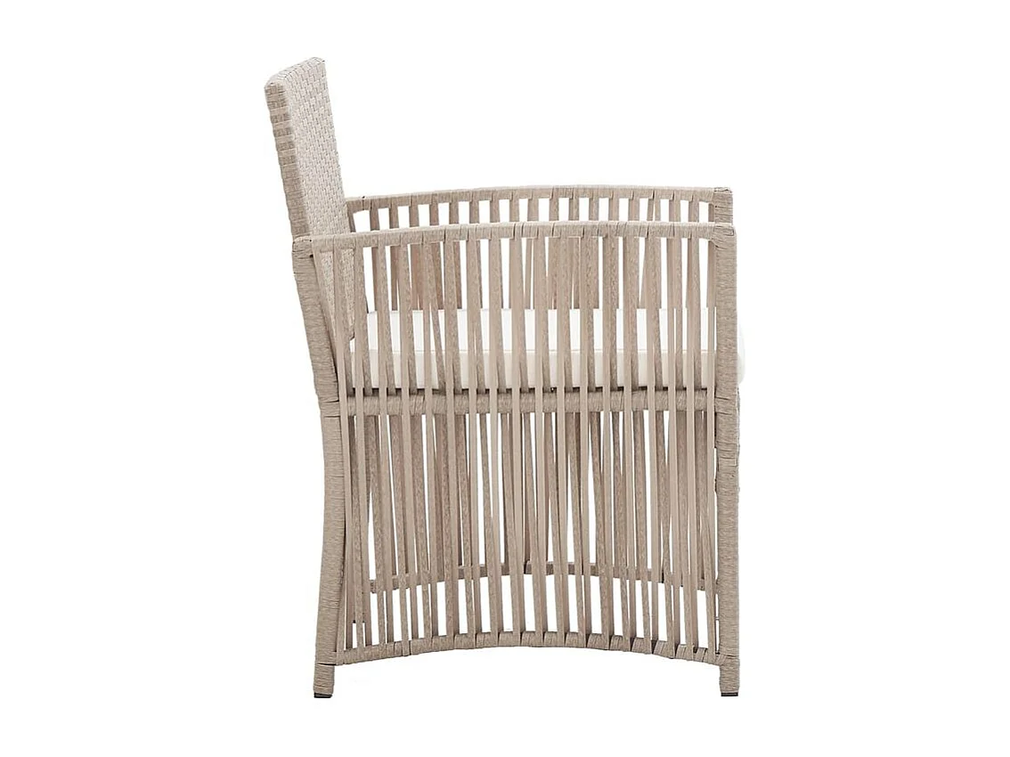 Fauteuils de jardin avec coussins 2 pcs Beige Résine tressée