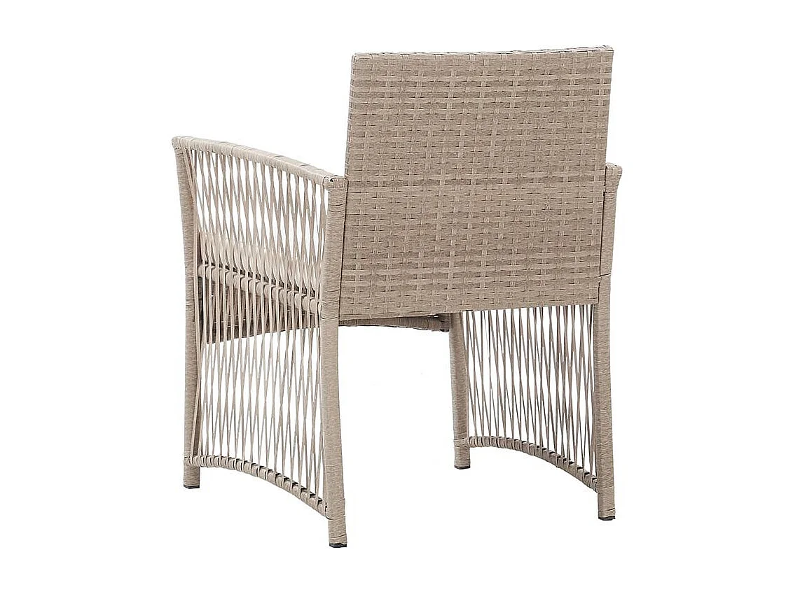 Fauteuils de jardin avec coussins 2 pcs Beige Résine tressée