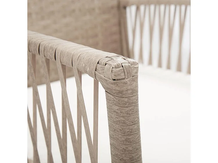 Fauteuils de jardin avec coussins 2 pcs Beige Résine tressée