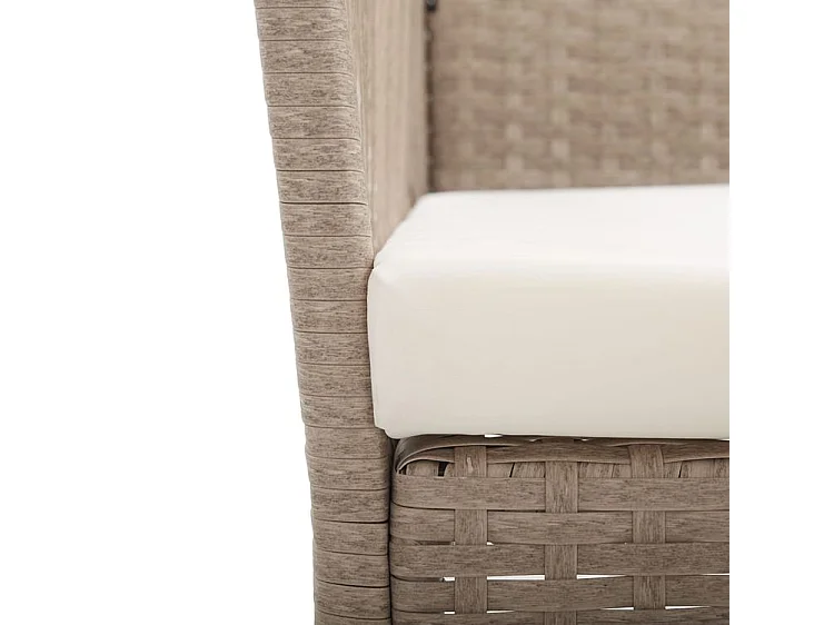 Fauteuils de jardin avec coussins 2 pcs Beige Résine tressée