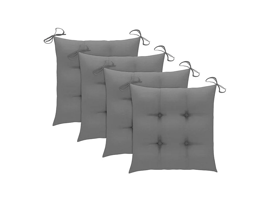 Chaises de jardin lot de 4 avec coussins Bois d'acacia massif