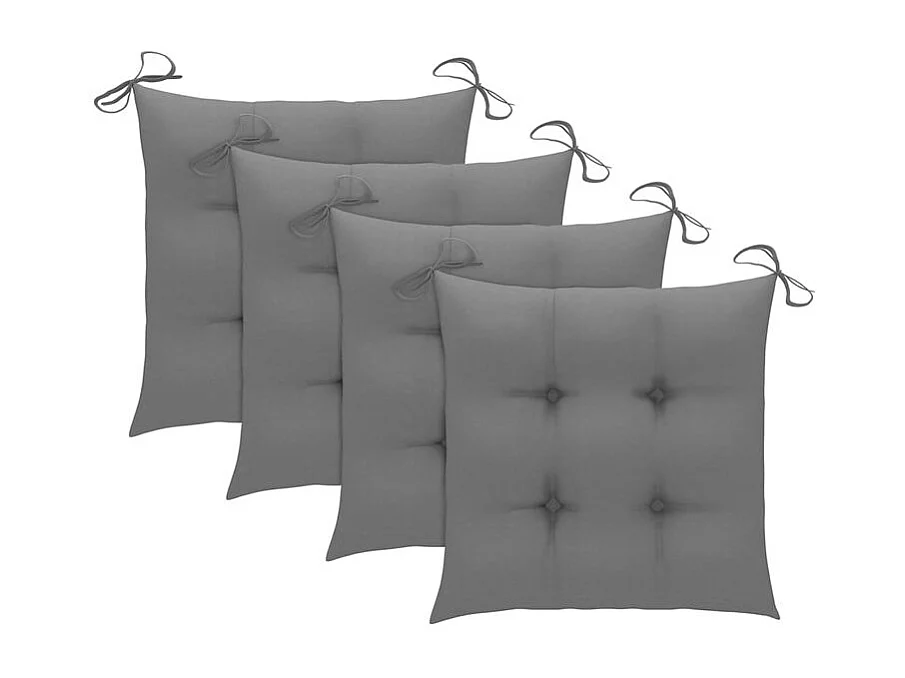 Chaises de jardin lot de 4 avec coussins Bois d'acacia massif