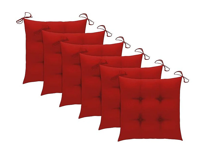 Chaises de jardin lot de 6 avec coussins Bois d'acacia solide