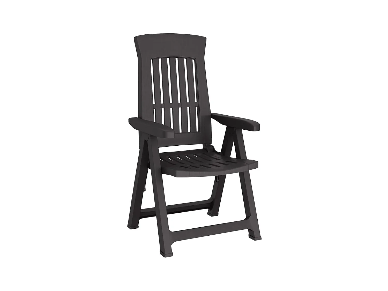 Chaises inclinables de jardin 2 pcs anthracite PP