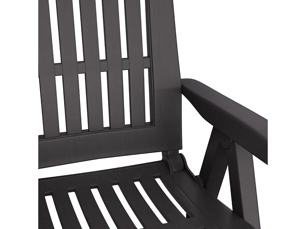 Chaises inclinables de jardin 2 pcs anthracite PP