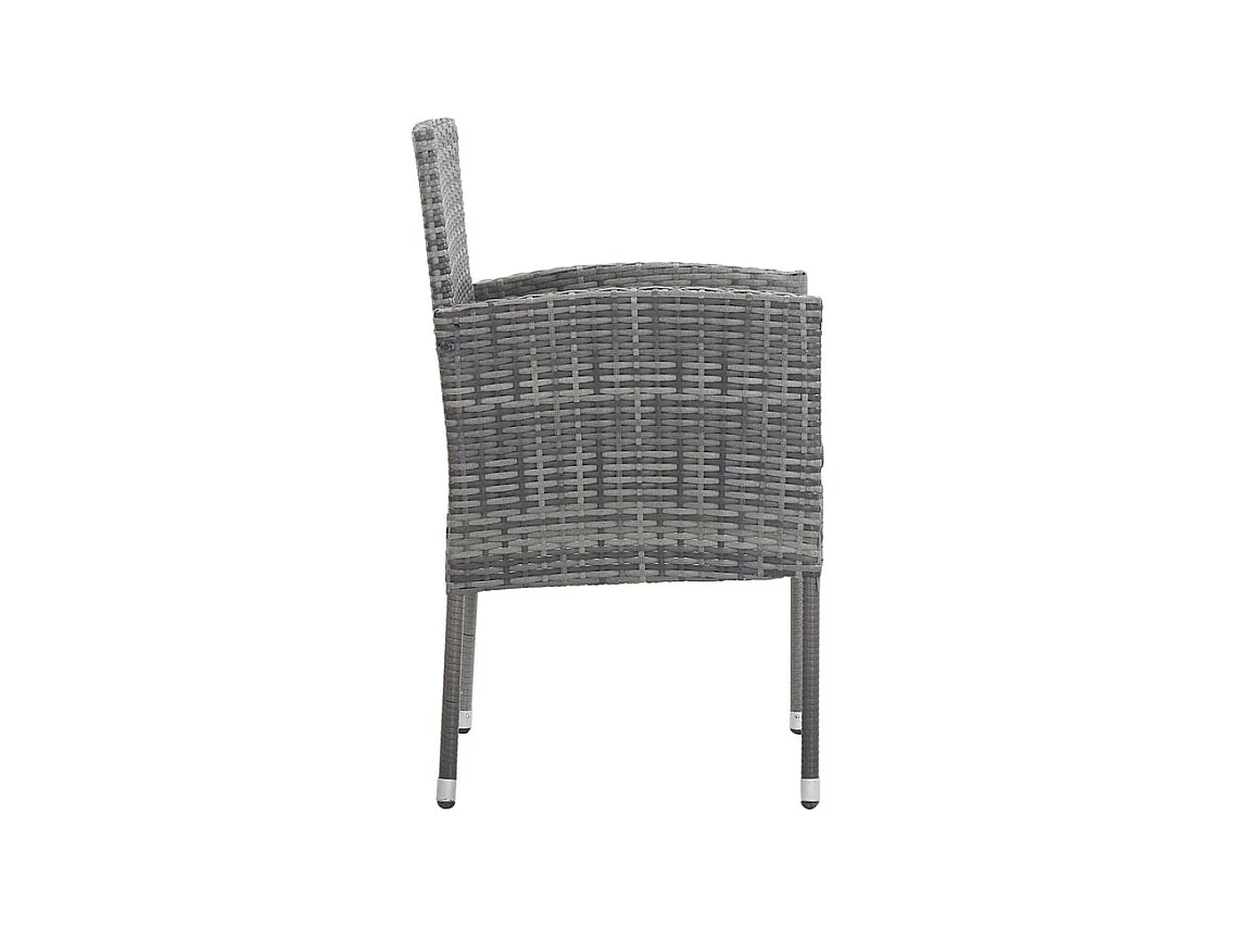 Chaises de jardin coussins gris foncé 2 pcs résine tressée
