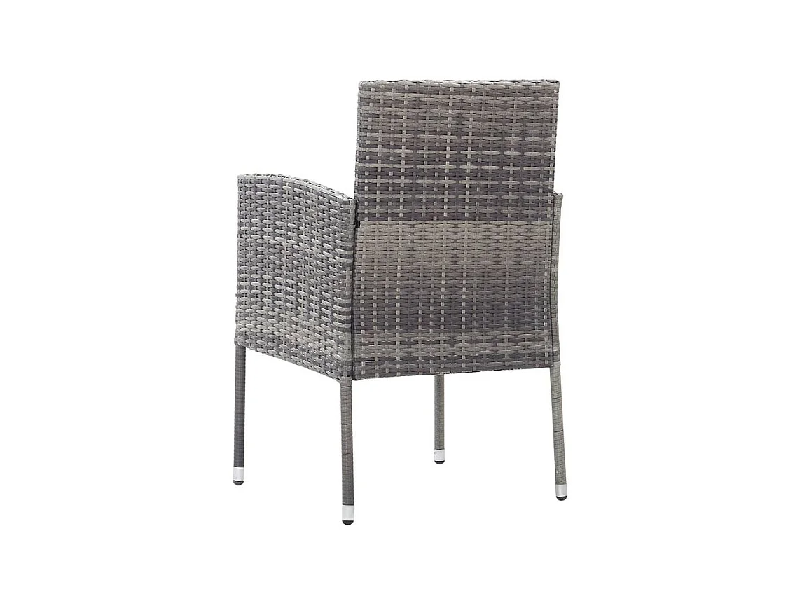 Chaises de jardin coussins gris foncé 2 pcs résine tressée