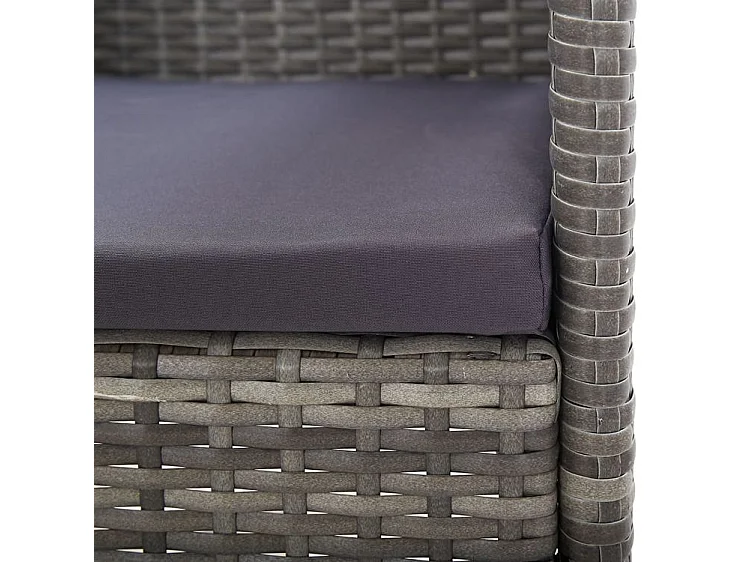 Chaises de jardin coussins gris foncé 2 pcs résine tressée