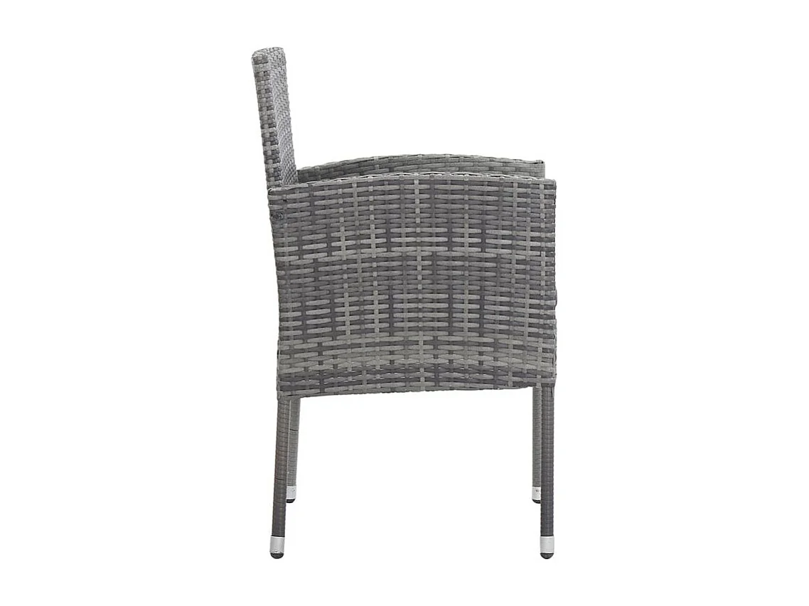Chaises de jardin coussins gris foncé 2 pcs résine tressée