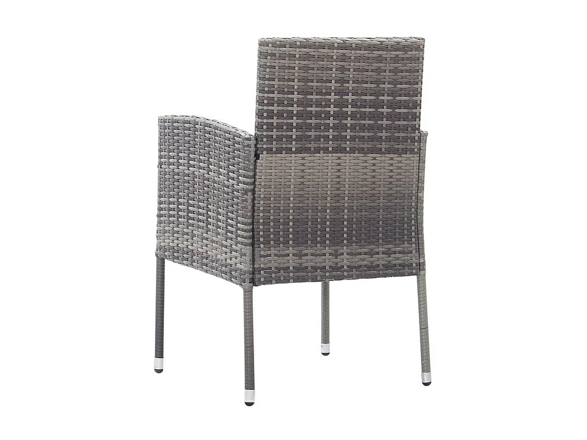 Chaises de jardin coussins gris foncé 2 pcs résine tressée