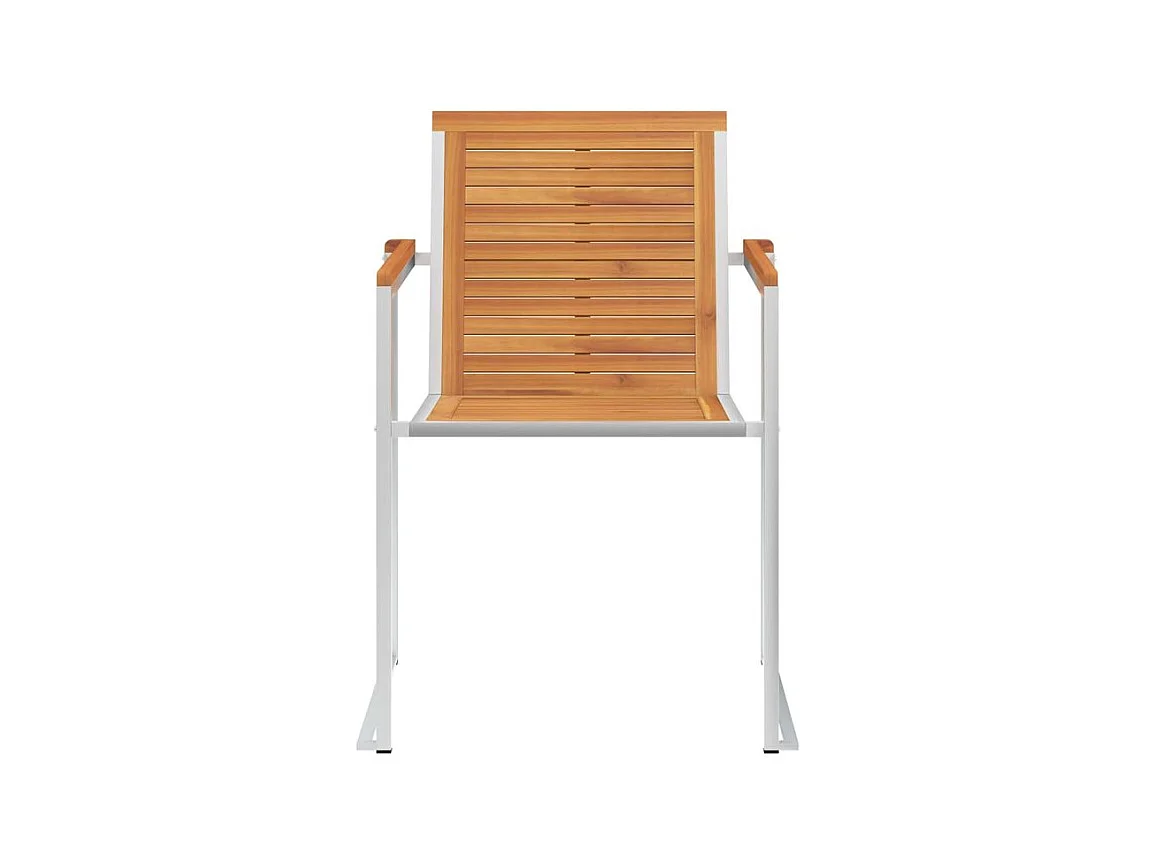 Chaises de jardin avec coussins lot de 2 Acacia solide et acier