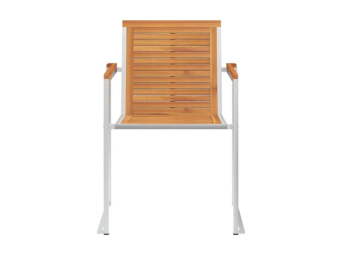 Chaises de jardin avec coussins lot de 2 Acacia solide et acier