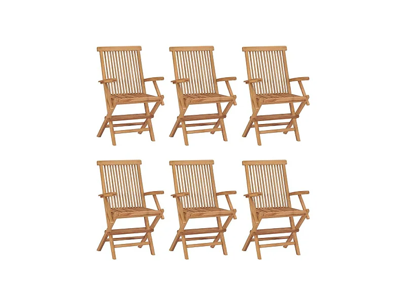Chaises pliables de jardin 6 pcs Bois de teck solide