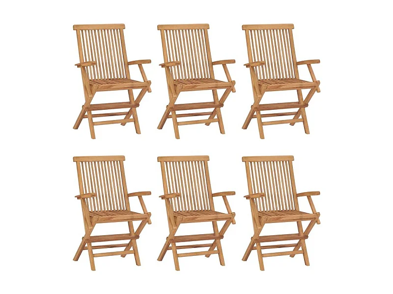 Chaises pliables de jardin 6 pcs Bois de teck solide