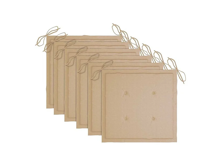 Chaises de jardin lot de 6 avec coussins Bois d'acacia solide