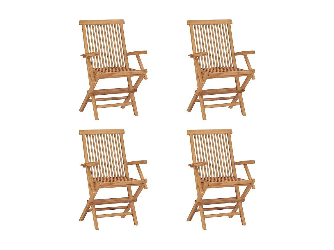 Chaises pliables de jardin 4 pcs Bois de teck solide